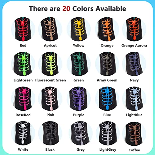 AIXMEET 5 Pairs No-Tie Shoe Laces for Adults & Kids - Elastic, Colorful (Black+White+Blue+Pink+Green) - Image 5