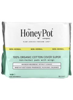 the Honey Pot company The Honey Pot Company, Organic Non-Herbal Pads with Wings, Super, 16 Count  - Image 1