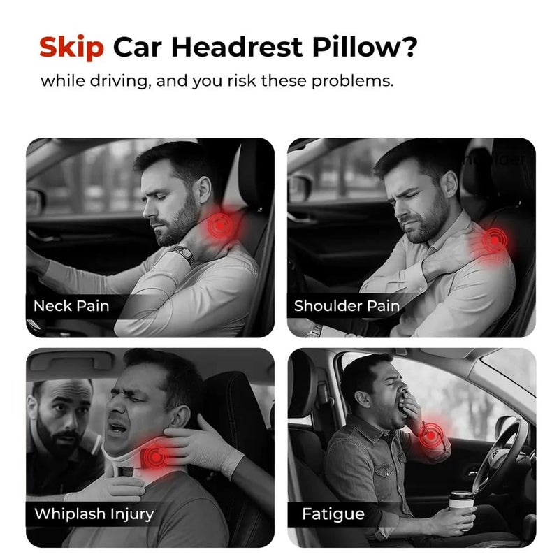 Trajectory Car Neck Rest Pillow for Car Seat I Head Rest Cushion for Neck & Cervical Comfort for Men and Women Black (As seen on Shark Tank) - Image 2