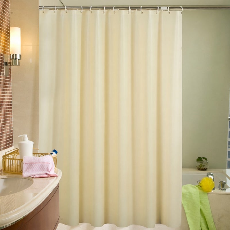 Solid Shower Curtain 6 x 6 FT Bath Curtains Waterproof PEVA Bathroom Curtains for Bathtub Showers Metal Grommets - Image 1