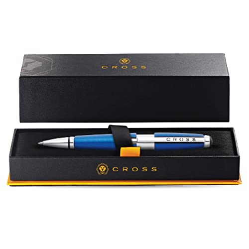Cross Edge Nitro Blue Rollerball Pen with Polished Chrome Trim - Refillable, Medium Point, Black Ink, Premium Box - Image 4