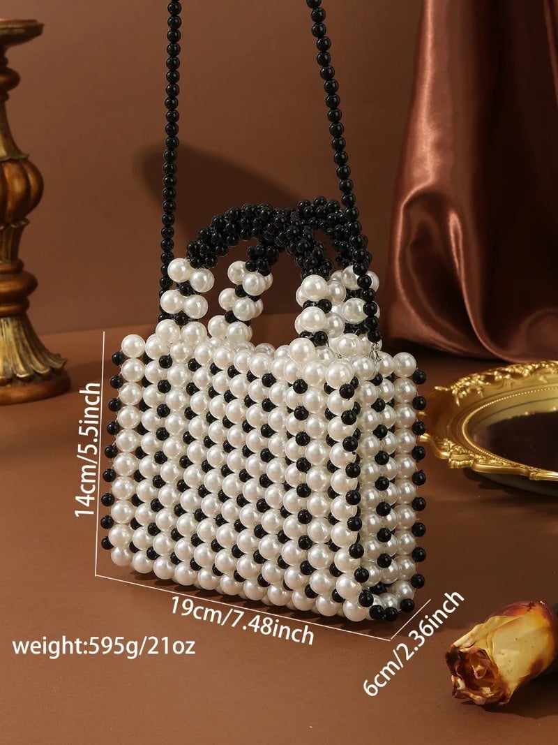 Acrylic Pearl Handmade Bag - Women’s Lightweight Clutch for Wedding & Evening - Image 3