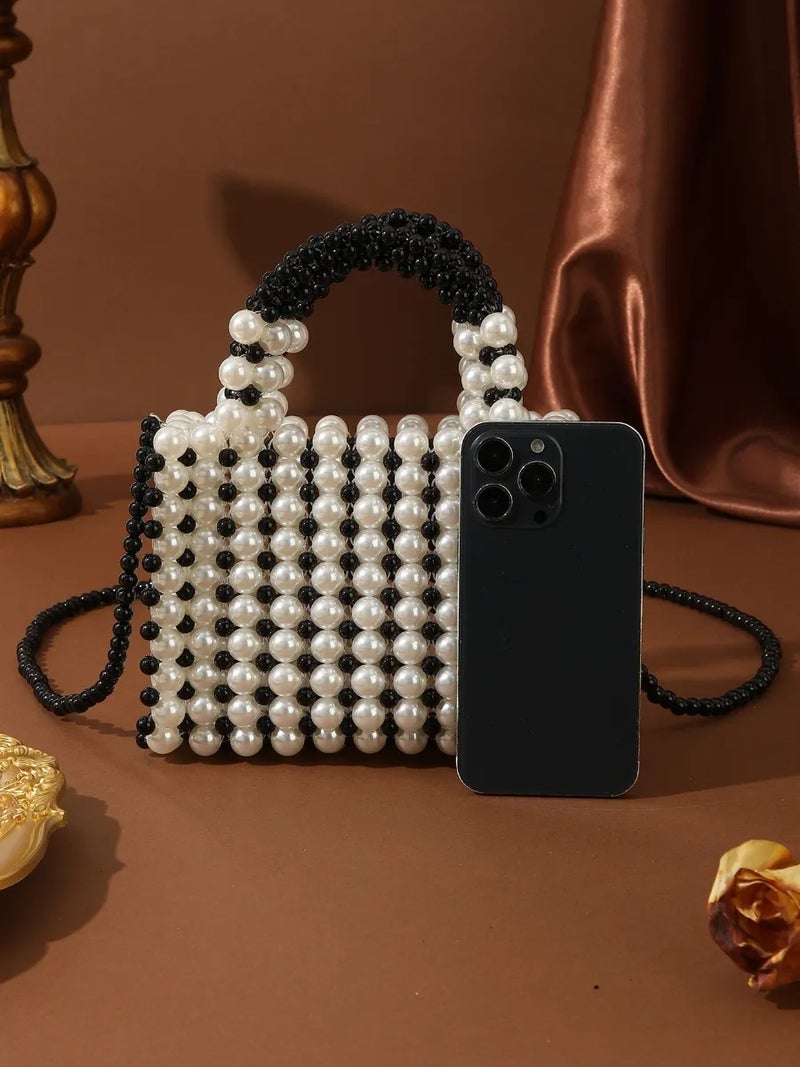 Acrylic Pearl Handmade Bag - Women’s Lightweight Clutch for Wedding & Evening - Image 2
