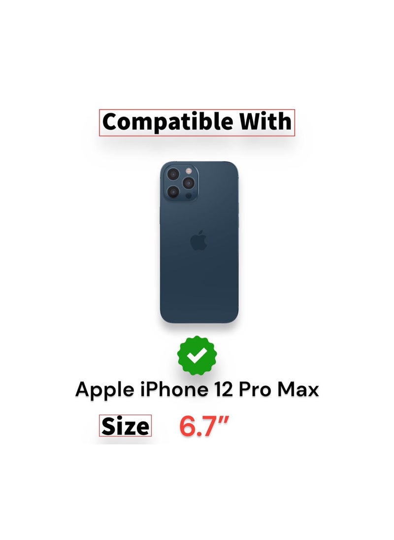 Generic - For Apple Iphone 12 Pro Max Clear View Flip Case , Without Sensor , Stand Watching Position , Mirror Full Protection Cover Compatible With Apple Iphone 12 Pro Max (6.7") (Black) - Image 1