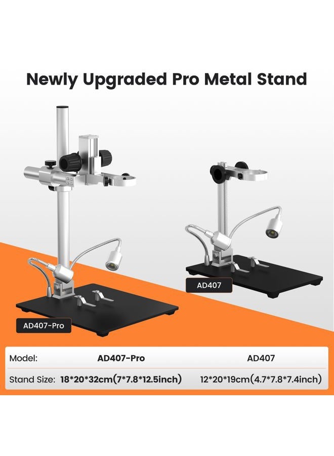 Andonstar AD407 Pro 3D HDMI Soldering Digital Microscope with Pro Metal Stand 4MP UHD and 7 inch Adjustable LCD Screen USB Video Microscopes for Phone Repairing SMT SMD DIY  - Image 5