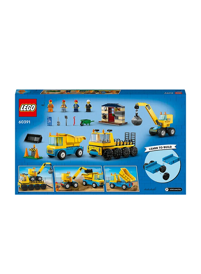 ليغو شاحنات البناء ورافعة كرة الهدم 60391 من LEGO® City (235 قطعة)