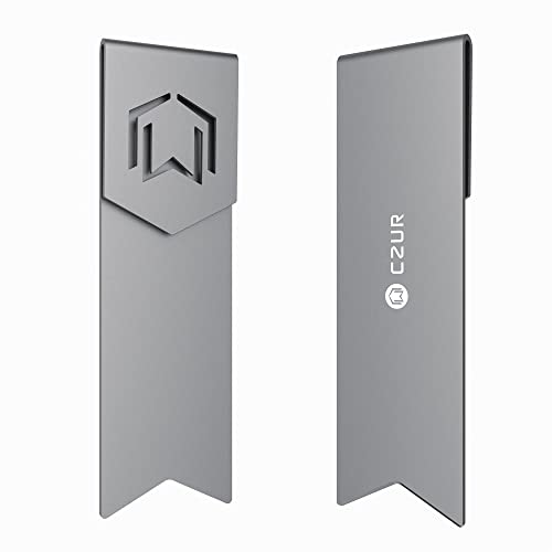 CZUR Metal Bookmark, Stylish Bookmarks, Teacher Valentine Gift, Unique Gift for Women, Men, Readers, Light&Durable Reward Bookmark with ANODIZING Technology, SuperGrip U-Shape Design-Dark Gray - Image 2