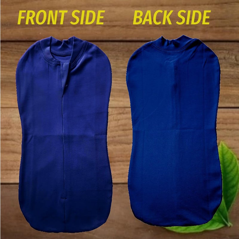 MammaChamp Zipper Swaddle Sleeping SackBlanketsPodWrapBag New Born Baby for 03 Months Pack of 1 Dark Blue - Image 3