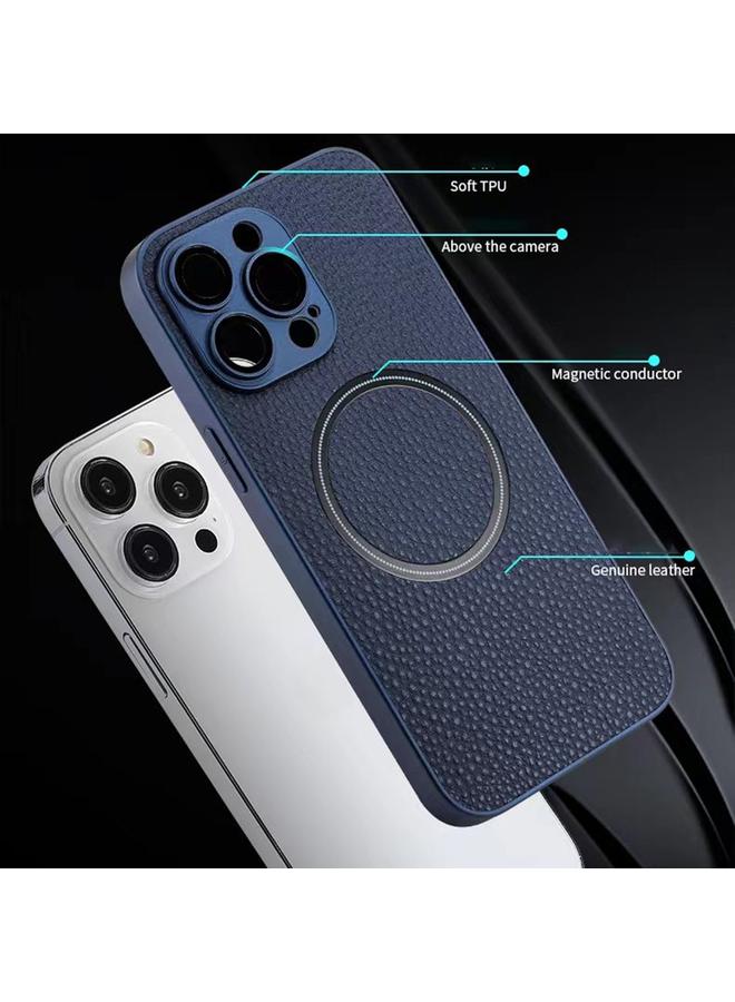 زبون جراب هاتف مغناطيسي MagSafe من الجلد بملمس الليتشي لهاتف iPhone 11 Pro - Image 3