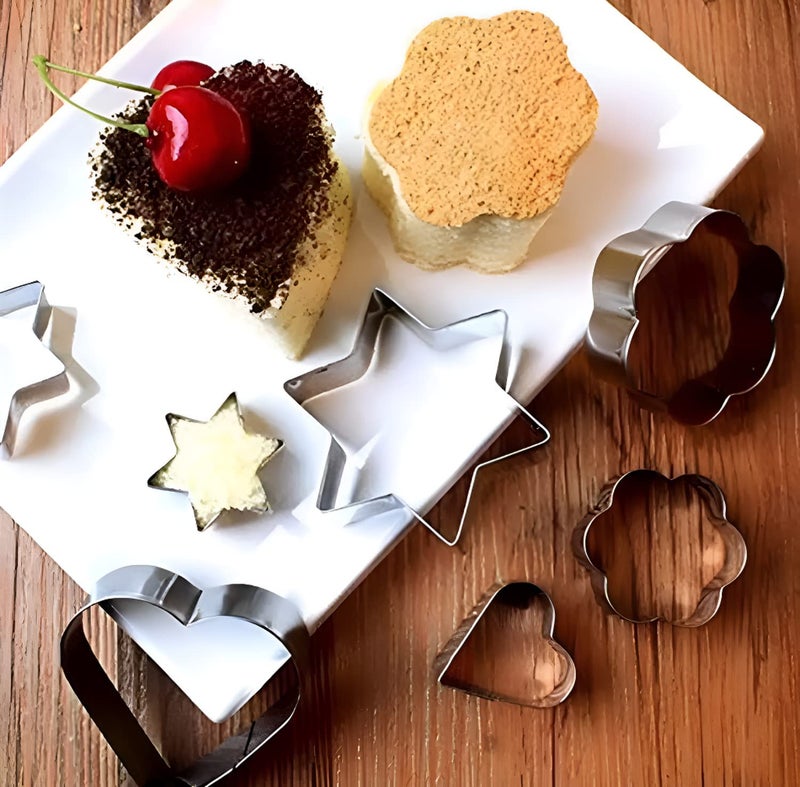 Gyanadh Gyanadh 12Pcs Cookie Cutter Stainless Steel Heart Round Star and Flower Shape Dumpling Dress Mould Samosa Gujiya Ghughra Modak Combo - Image 4
