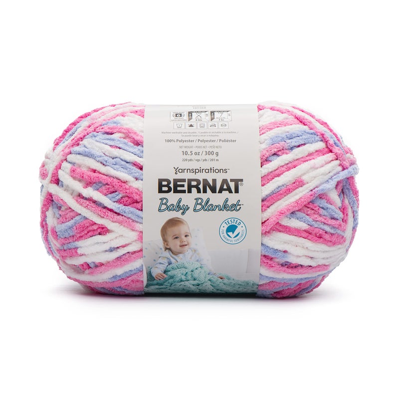 Bernat BABY BLANKET BB Pink/Blue Ombre Yarn - 1 Pack of 10.5oz/300g - Polyester - #6 Super Bulky - 220 Yards - Knitting/Crochet - Image 1