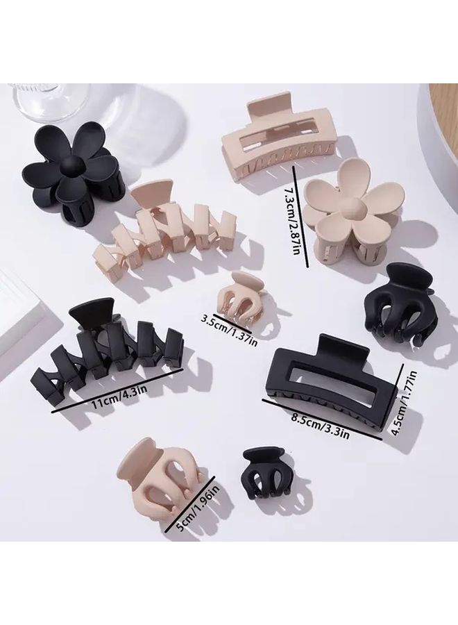 10 Pcs Black Coffee Color Hair Clips Set High Ponytail Shark Clip Combination Women Hair Accessories For Holiday Party Daily Travel Lightweight Secure Grip Multipurpose Hairstyling - Image 4