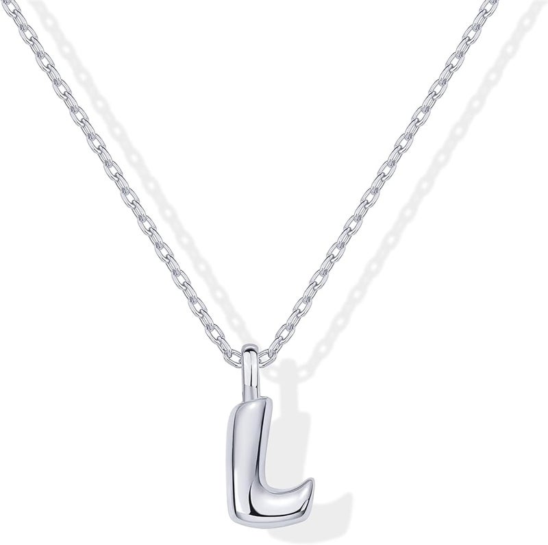 PAVOI 14K Gold Plated Dainty Chunky Bubble Initial Letter Pendant Necklace for Women Alphabet Letter Necklace - Image 1