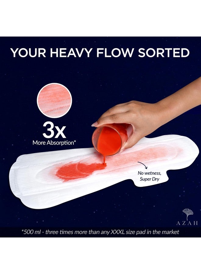 AZAH Xxxl Pads For Women (Box Of 25) Heavy Flow Pads For Women|500Ml Absorption Pads|100% Leak Proof Organic Sanitary Pads For Women Xxxl|Biodegradable Sanitary Pads - Image 5