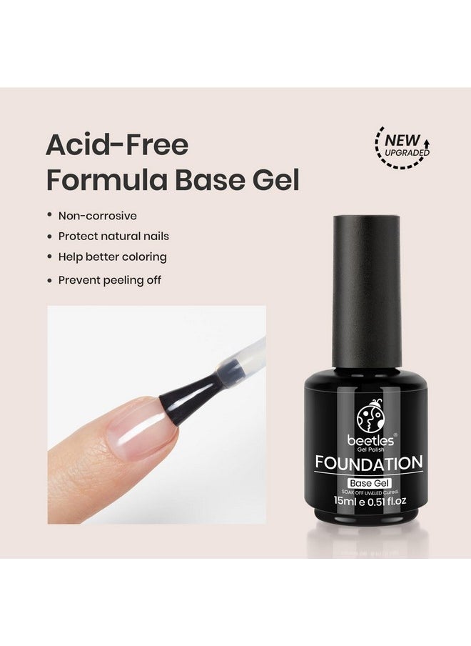 beetles Gel Polish - beetles Gel Polish 3 Pcs 15ml No Wipe Gel Top Coat & Base Coat White Gel Polish Set Soak Off Uv Nail Lamp-Shine Finish and Long Lasting Gel Glossy Top Coat Base Gel French Nail Art Design Manicure Kit - Image 1