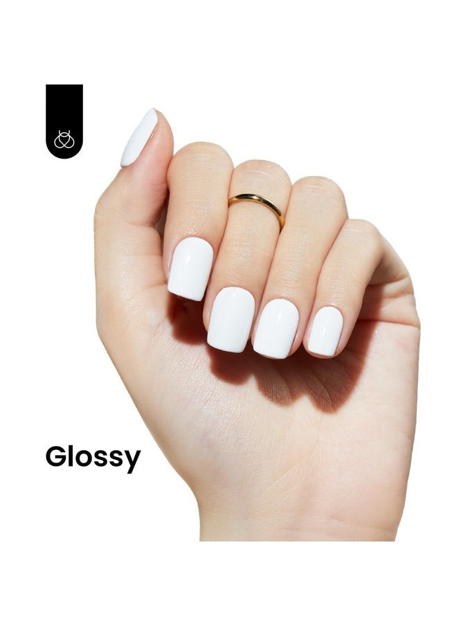 beetles Gel Polish - beetles Gel Polish 3 Pcs 15ml No Wipe Gel Top Coat & Base Coat White Gel Polish Set Soak Off Uv Nail Lamp-Shine Finish and Long Lasting Gel Glossy Top Coat Base Gel French Nail Art Design Manicure Kit - Image 1
