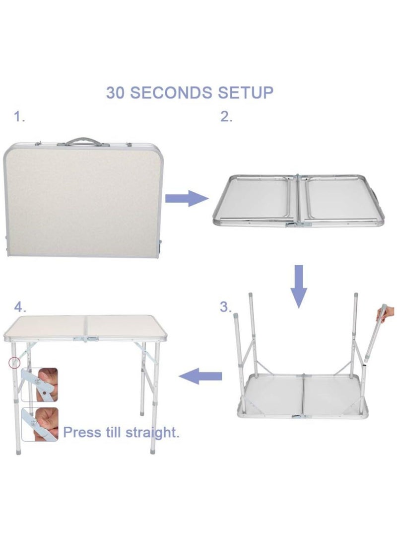 Generic Portable folding camping table waterproof outdoor adjustable height table lightweight aluminum folding table for picnic BBQ,beach dining.  - Image 4