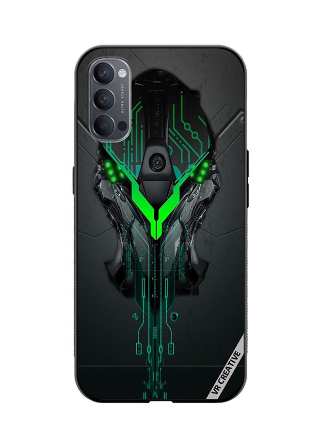 VR CREATIVE غطاء حماية لهاتف أوبو رينو 4 برو 5G بتصميم شعار متعدد الألوان - Image 1