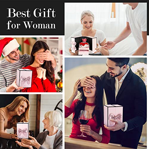 ADDWel Rose Gifts for Women - Preserved Real Roses Forever Red Flowers with I Love You in 100 Languages Necklace and Cute Moss Bear for Girlfriend Wife Mom Grandma on Birthdays, Anniversaries - Image 5