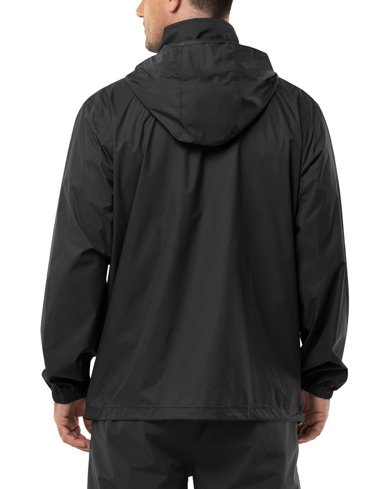Outdoor Ventures Men's Rain Jacket Waterproof Lightweight Packable Rain Shell Raincoat with Hood for Golf Hiking Travel - Image 2