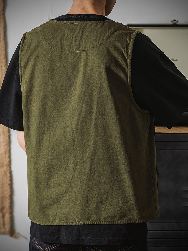 Factory Goods Direct Supply New Work Vest Men'S Summer Ami Khaji Vintage Vest Sleeveless Waistcoat Outer Wear Fold Wear - Image 5