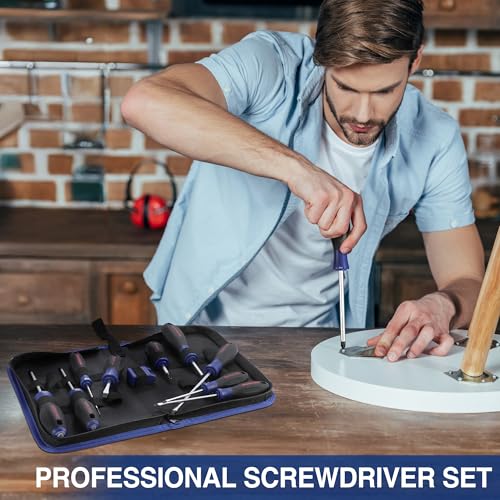 WORKPRO 10-Piece Magnetic Screwdriver Set with Pouch, Phillips, Slotted, Flat Head Screwdriver Include Magnetizer, Screwdriver with Non-Slip Grip, for Home Repair and DIY Projects - Image 2