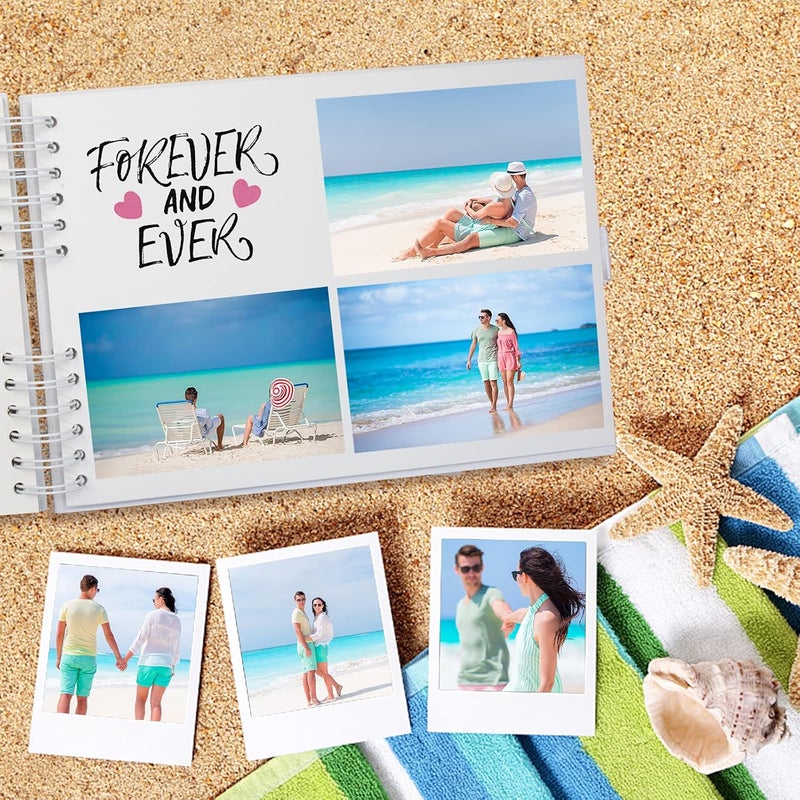 EVNEED Scrapbook Photo Album,Wedding Guest Book Anniversary Memory Scrapbooking for Craft Paper DIY Gifts (White) - Image 5