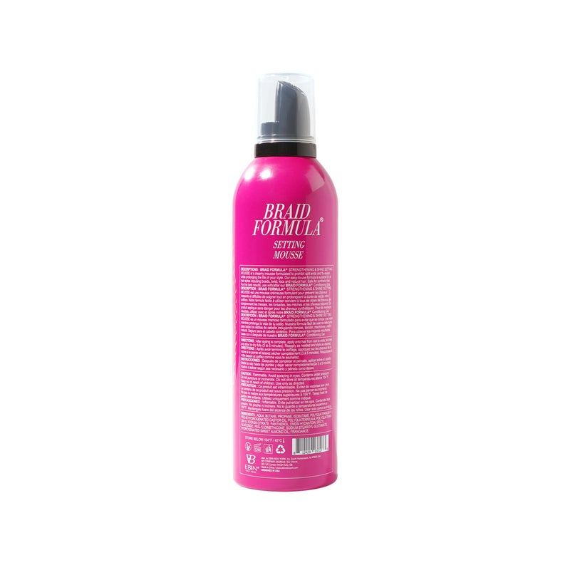 EBIN NEW YORK Braid Formula Setting Mousse (12.49 oz, Sweet Almond Oil) - Image 5