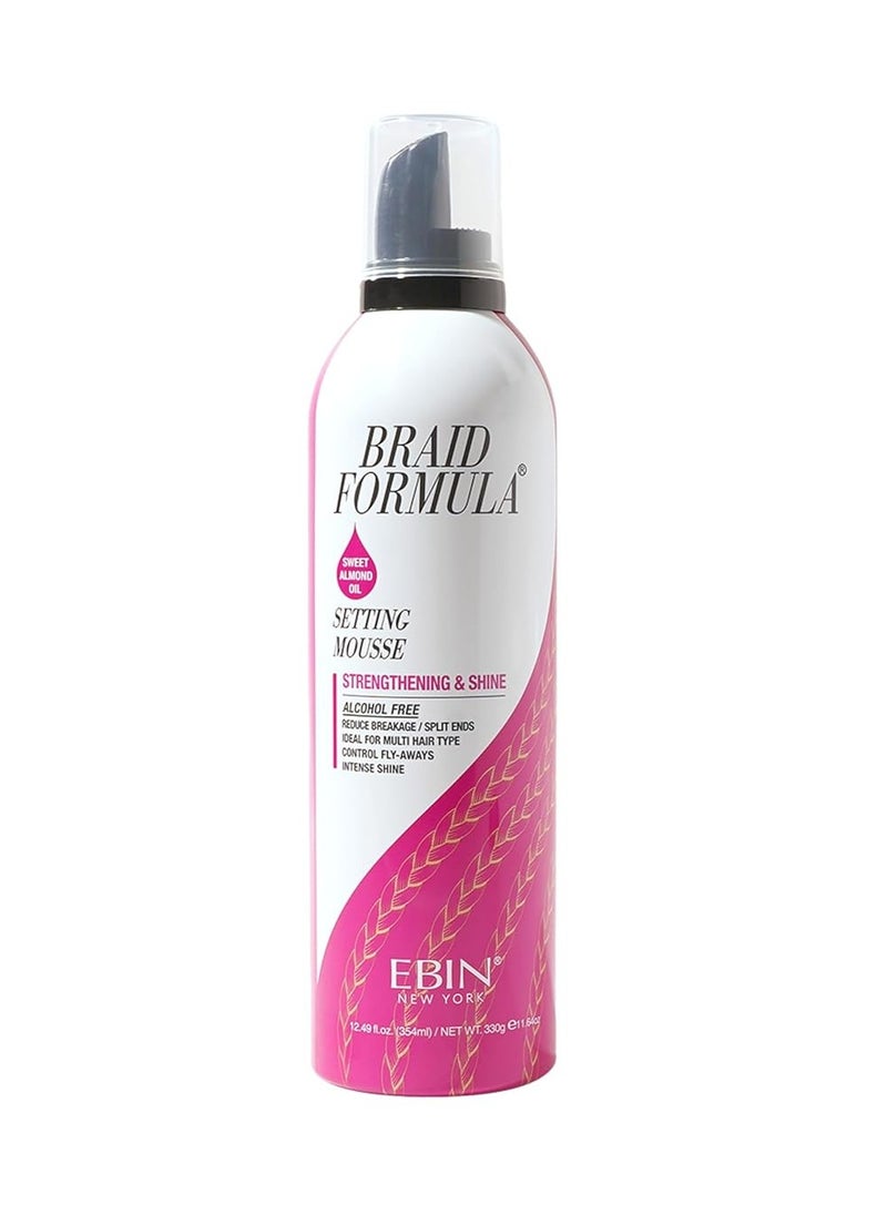 EBIN NEW YORK EBIN NEW YORK Braid Formula Setting Mousse (12.49 oz, Sweet Almond Oil)  - Image 1