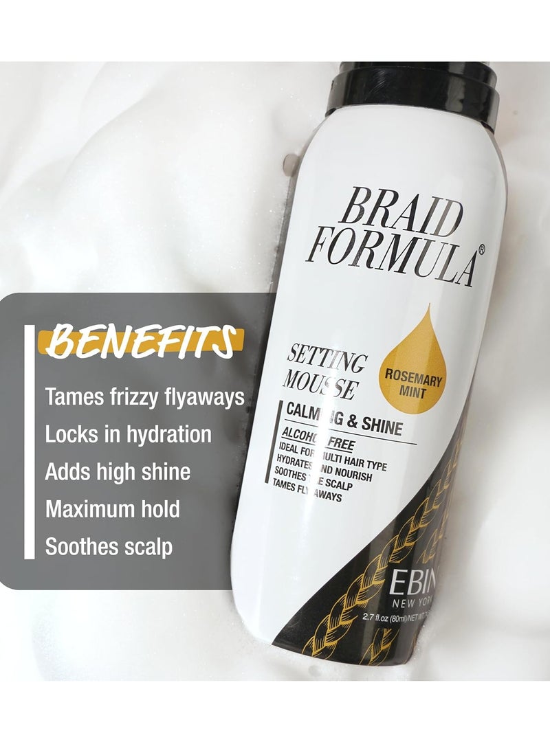 EBIN NEW YORK EBIN NEW YORK Braid Formula Setting Mousse (12.49 oz, Sweet Almond Oil)  - Image 3