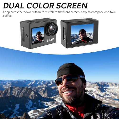 SJCAM SJ4000 4K 16MP WiFi Action Camera Ultra HD Dual Screen 30M Underwater Camera 170° Wide-Angle Waterproof Sports Cam with 2X 900 mAh Batteries, Charger, 32GB SD Card and Accessories Kits - Image 4