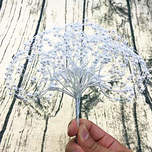 JUXINGDAZYF Wedding Bouquet Pearl Spray Beads String White Wreath Flower DIY Brooch Material Bridal Jewelry (White) - Image 4