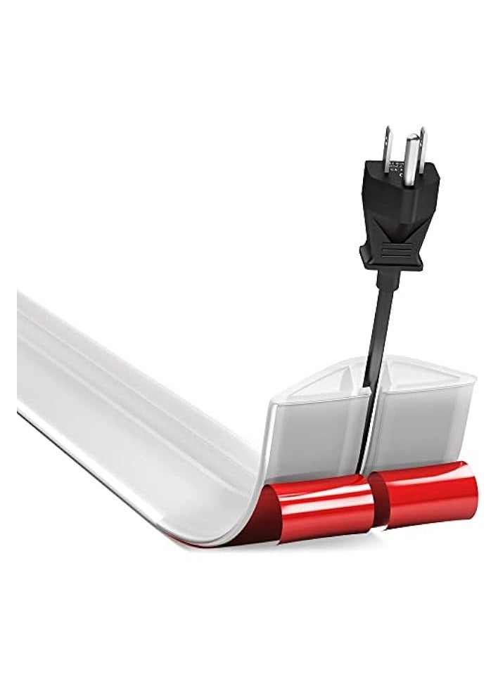 erorex Floor Cord Cover, Overfloor Cord Protector, Cable Floor Covers for Cords, Silicone Cord Protector, Ideal Extension Cord Cover to Protect Wires On Floor, Self-Adhesive Power Cable Protector (39Inch) - Image 1