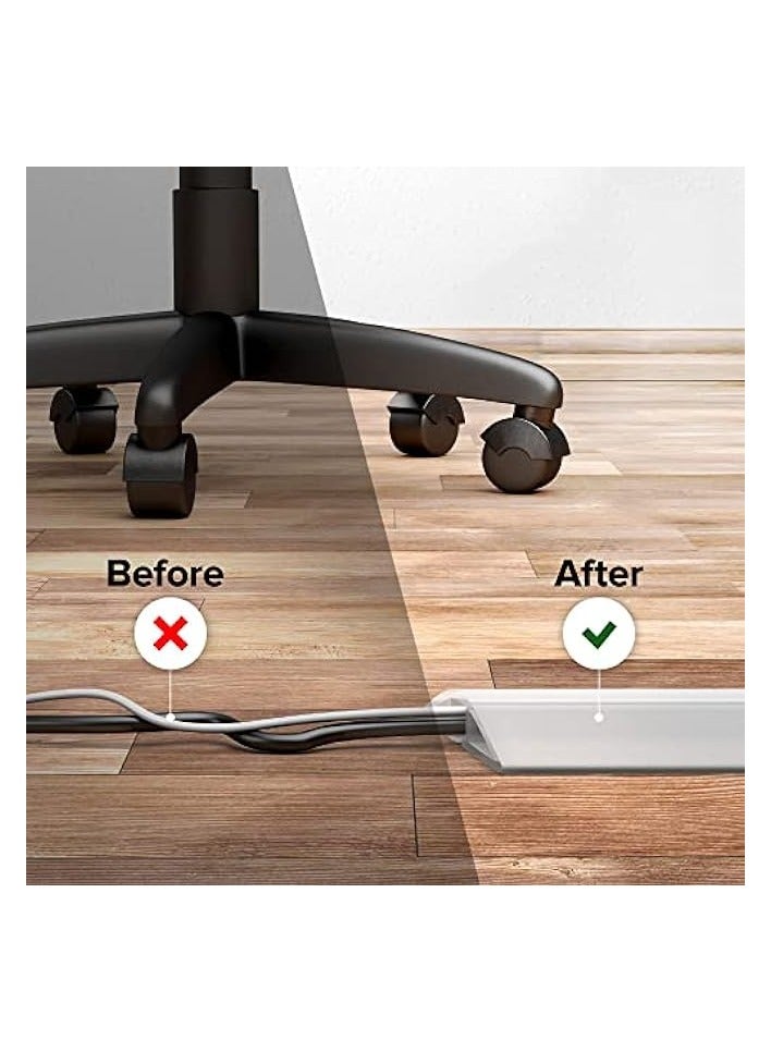 erorex Floor Cord Cover, Overfloor Cord Protector, Cable Floor Covers for Cords, Silicone Cord Protector, Ideal Extension Cord Cover to Protect Wires On Floor, Self-Adhesive Power Cable Protector (39Inch) - Image 2