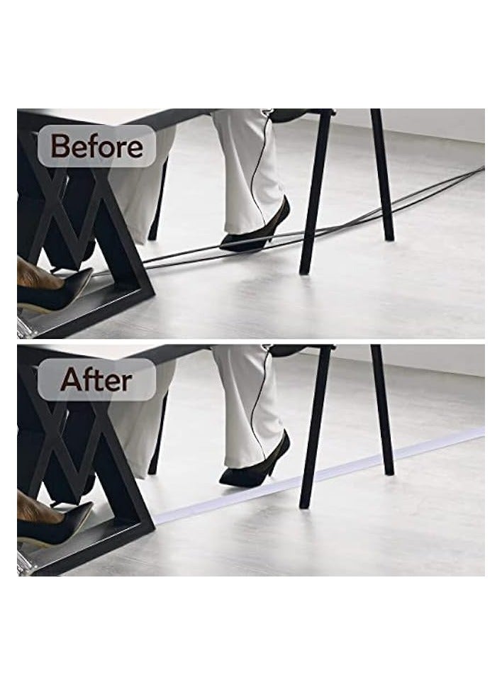 erorex Floor Cord Cover, Overfloor Cord Protector, Cable Floor Covers for Cords, Silicone Cord Protector, Ideal Extension Cord Cover to Protect Wires On Floor, Self-Adhesive Power Cable Protector (39Inch) - Image 4