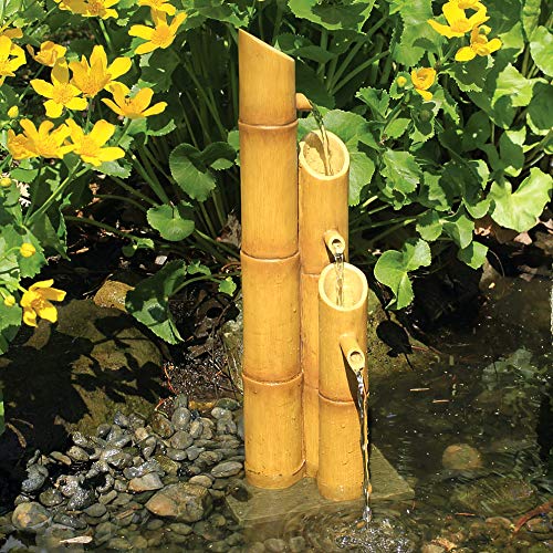 Aquascape Pouring Three-Tier Bamboo Fountain for Ponds and Water Gardens, Poly-Resin | 78307 - Image 1