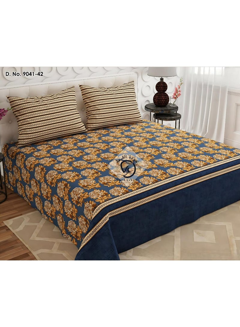 Double Bed sheet Set King Size- Cotton Bedsheet Printed with Pillow Covers