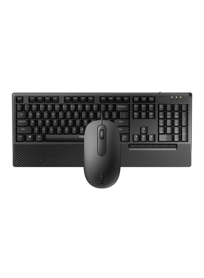 Rapoo Wired Combo Keyboard And Mouse With Multimedia Keys Black - Image 1