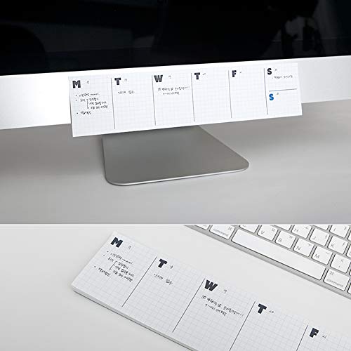 JSTORY Sticky Planner Adhesive Paper Note Columnar Scheduler Organizer to-do One Size Grid White - Image 2