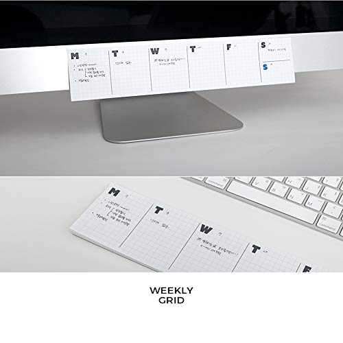 JSTORY Sticky Planner Adhesive Paper Note Columnar Scheduler Organizer to-do One Size Grid White - Image 4
