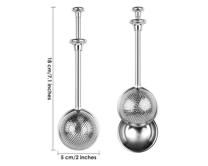 Victhur Flour Sifter 304 Stainless Steel Flour Duster Tea Strainer set of 2 Springoperated Handle Strainer for Baking Sifting Sugar Flour Spices and Herbs - Image 2