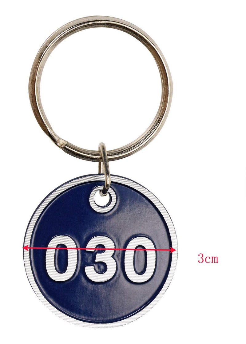 ONLYKXY 1-50 Number Colorful Tough Aluminum Metal Numbered Marking Identification Hang Tags Luggage Labels ID Tag with Split Rings for Organized Coded Key Box Cabinet System Identifier (Blue) - Image 2