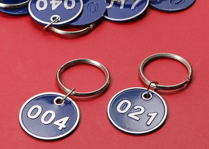 ONLYKXY 1-50 Number Colorful Tough Aluminum Metal Numbered Marking Identification Hang Tags Luggage Labels ID Tag with Split Rings for Organized Coded Key Box Cabinet System Identifier (Blue) - Image 4