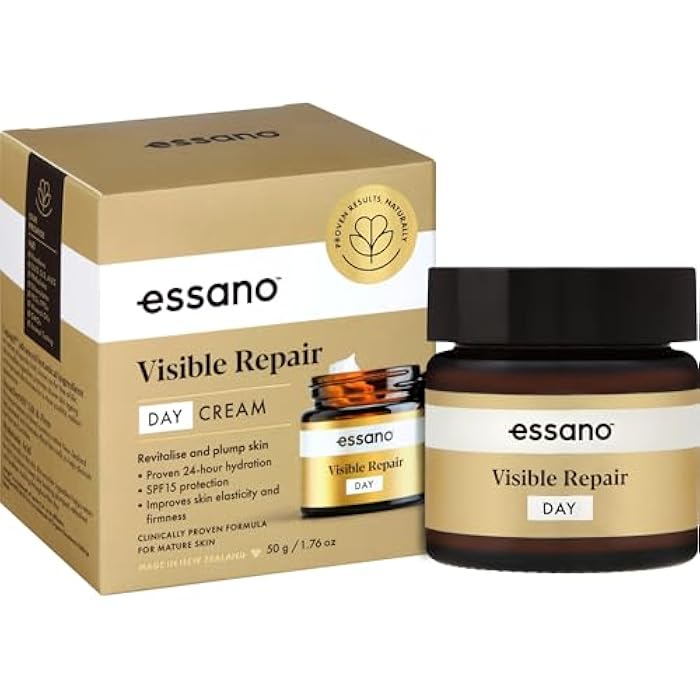 Essano Visible Repair Face Moisturizer Day Cream with Hyaluronic Acid, Hydrating & Rejuvenating Daily Moisturizer for Mature Skin Care, Supports Firm Skin & Appearance of Fine Lines & Wrinkles, 50g - Image 1