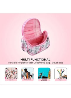 NFI essentials Floral Print Cosmetic Pouch Travel Make Up Organizer Makeup Bag for Women Toiletry Bag Travel Zipper Pouch Makeup Pouch for Purse  - Image 3