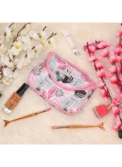 NFI essentials Floral Print Cosmetic Pouch Travel Make Up Organizer Makeup Bag for Women Toiletry Bag Travel Zipper Pouch Makeup Pouch for Purse  - Image 5