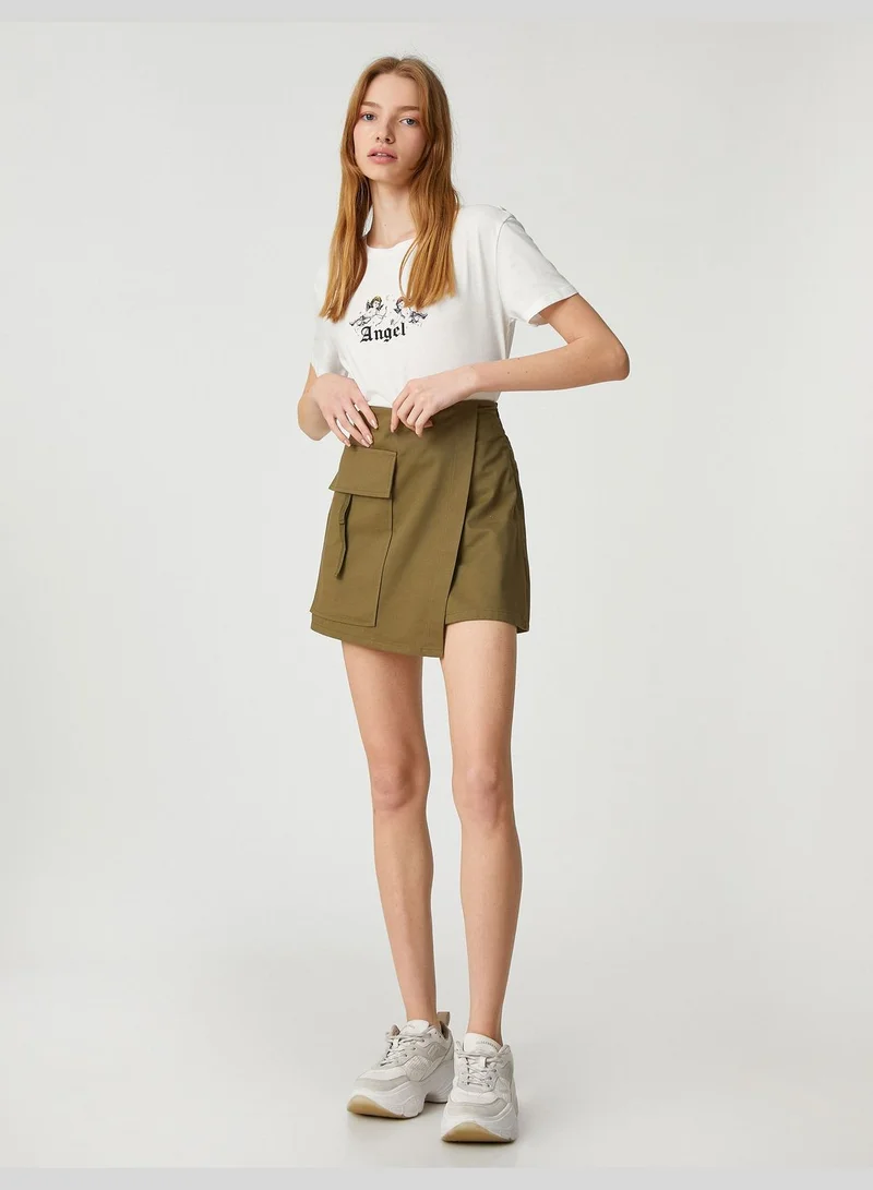 كوتون Cotton T-Shirt Printed Short Sleeve Crew Neck