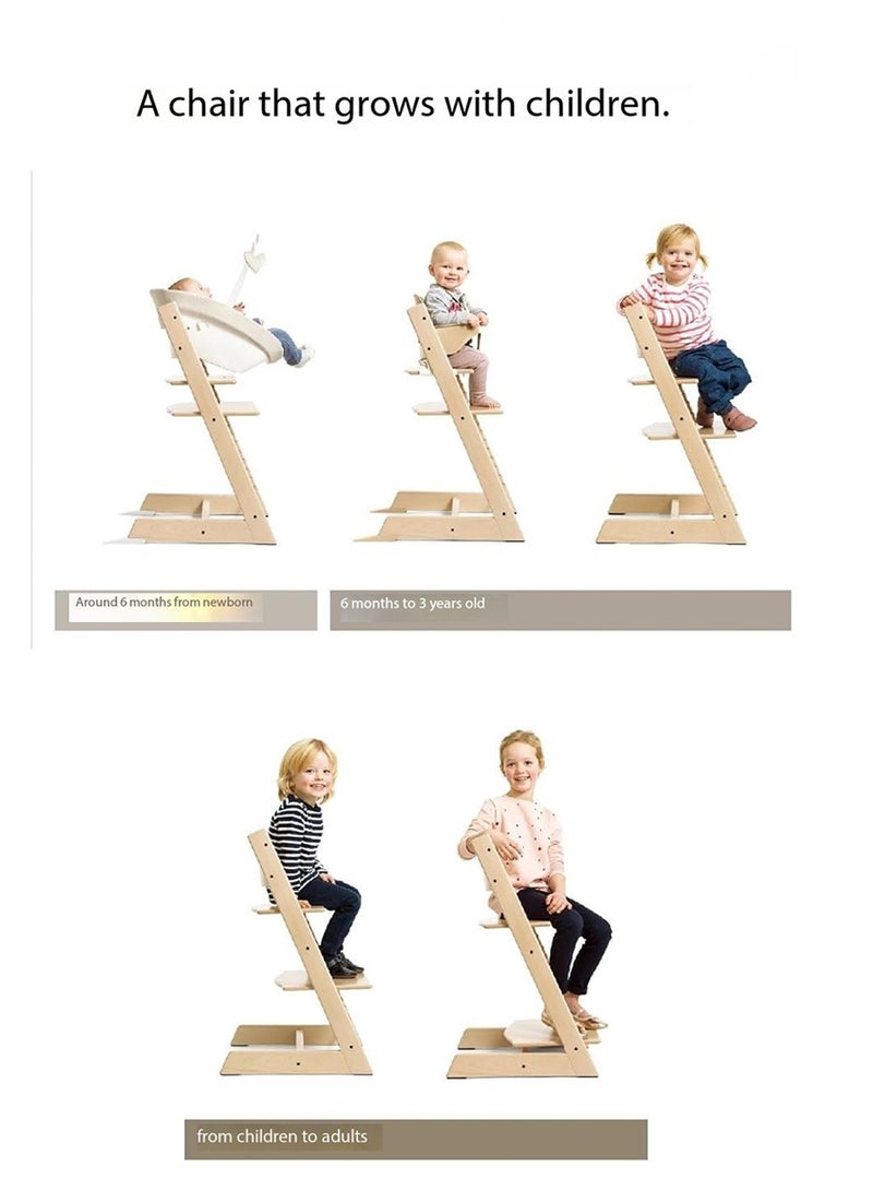 GT-Wheel Baby High Chair Wooden Dining Adjustable Toddler Seat Chair For kids and Adults - Image 4