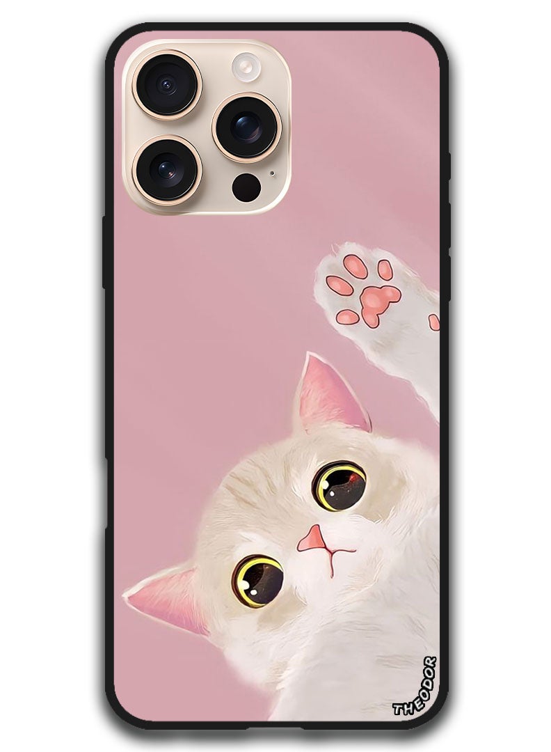 Theodor Protective Case Anti Scratch Shock Proof Bumper Cover For iPhone 16 Pro (6.3)-inch Cute Cat - Image 1