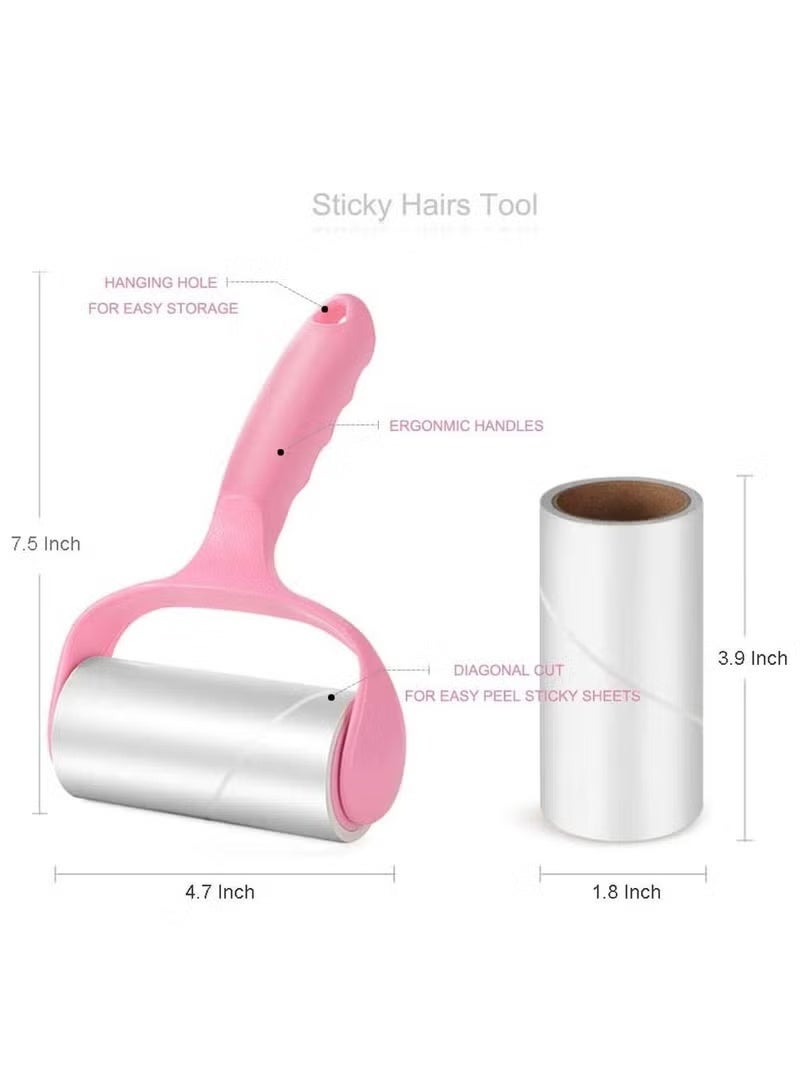 Lint Roller 300 Sheets Lint Roller for Clothes Pet Hair Remover Extra Sticky Lint Remover Brush Clothes Cleaner Roller for Carpet Furniture Rugs Sofa 1 Roller 5 Refills - Image 2